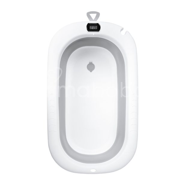 Wanienka składana dla dziecka MILO z poduszką, wanna silikonowa, szara