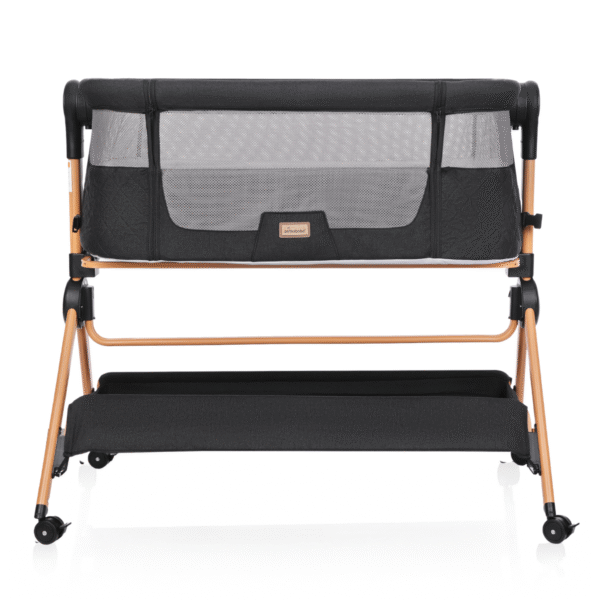 Łóżeczko dostawne VERA 3w1- krzesełko do karmienia, Popielata Czerń