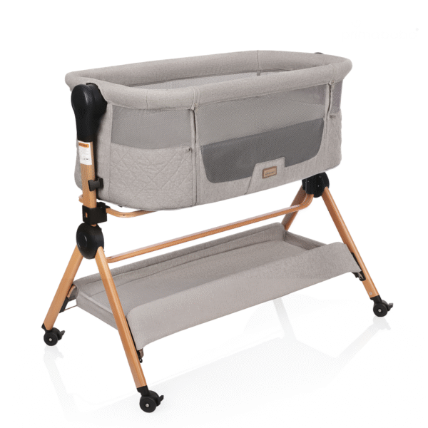 Zestaw: Łóżeczko dostawne VERA 3w1- krzesełko do karmienia + Leżaczek- bujaczek LEO, Kamienny Beż