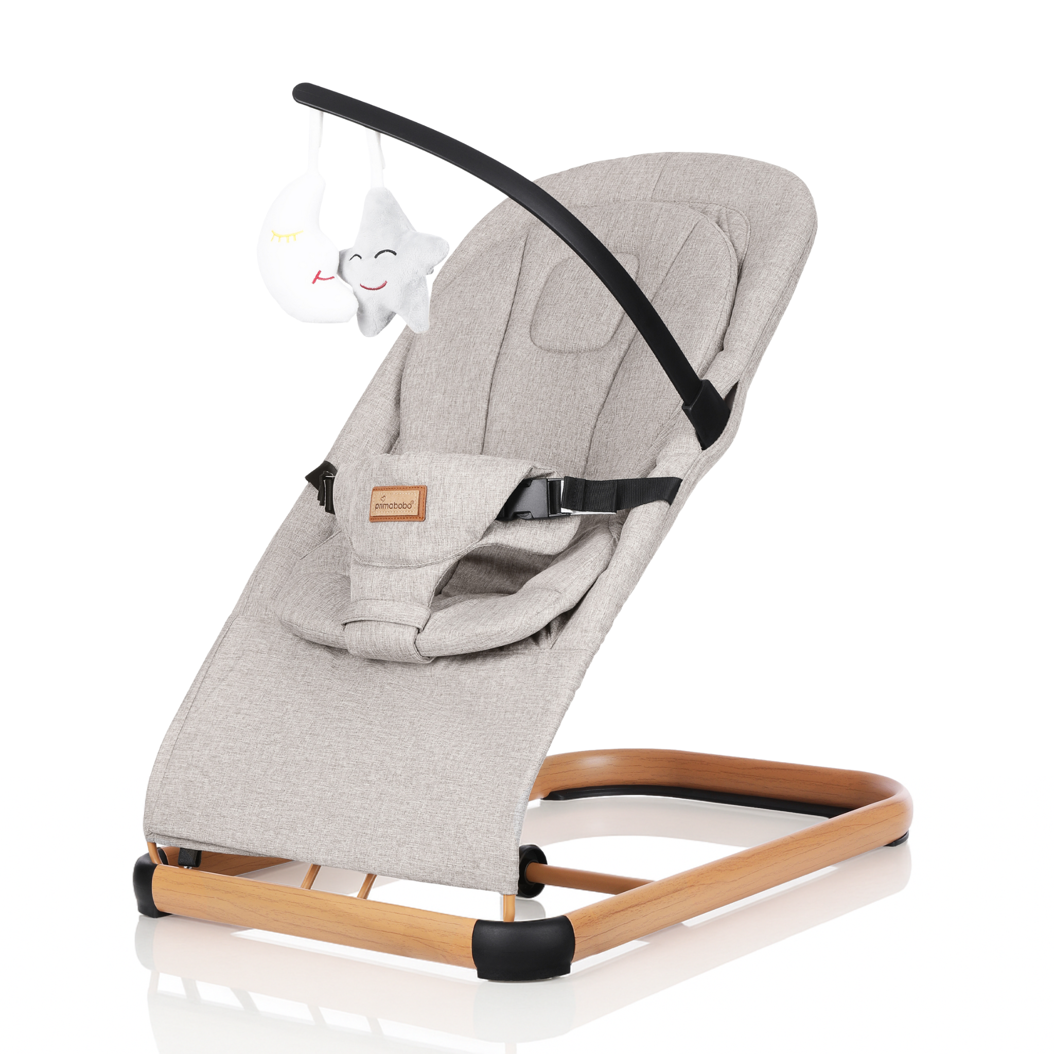 bujaczek leżaczek LEO primabobo beżowy czarny dla dzieci (1)