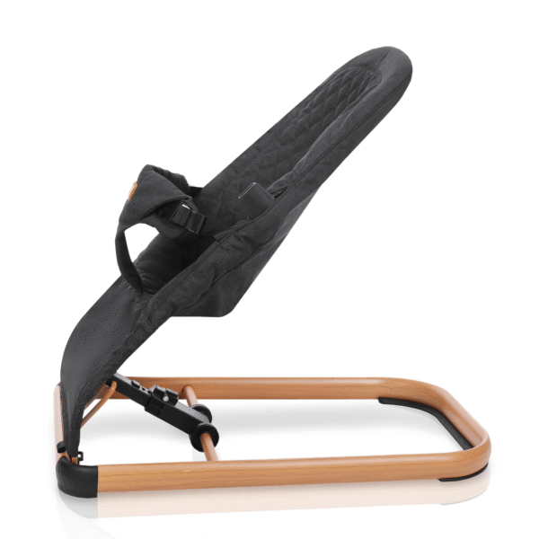 Leżaczek- bujaczek LEO z pałąkiem, Popielata Czerń