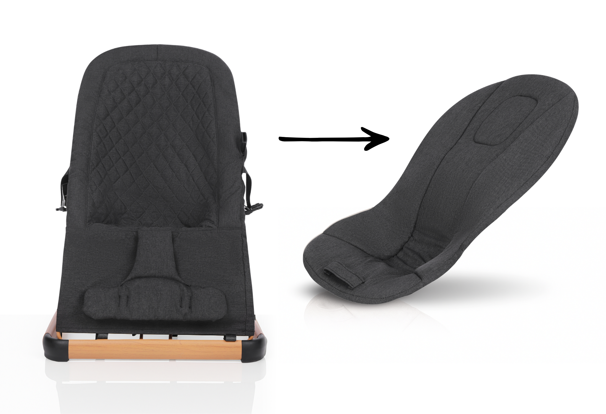 bujaczek leżaczek LEO primabobo beżowy czarny dla dzieci (4)