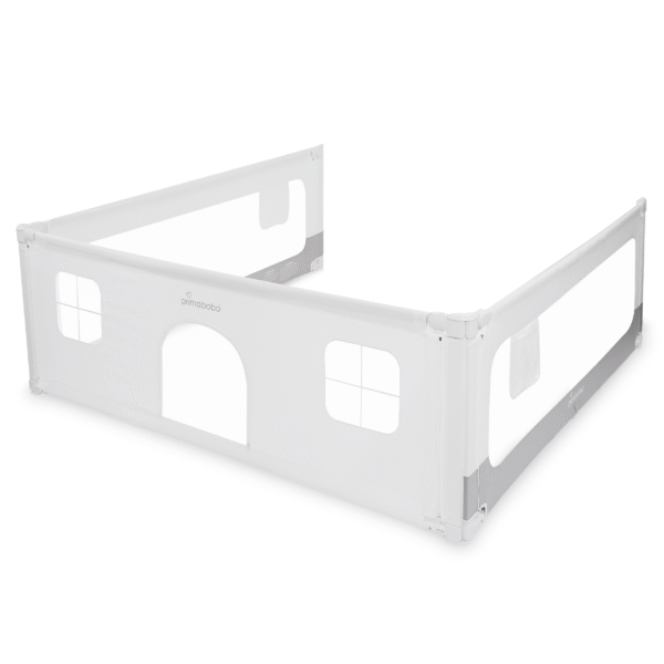 4x Barierka do łóżka VELVO- 4 x 200 cm, kojec dla dziecka z otwieranym wejściem i okienkami