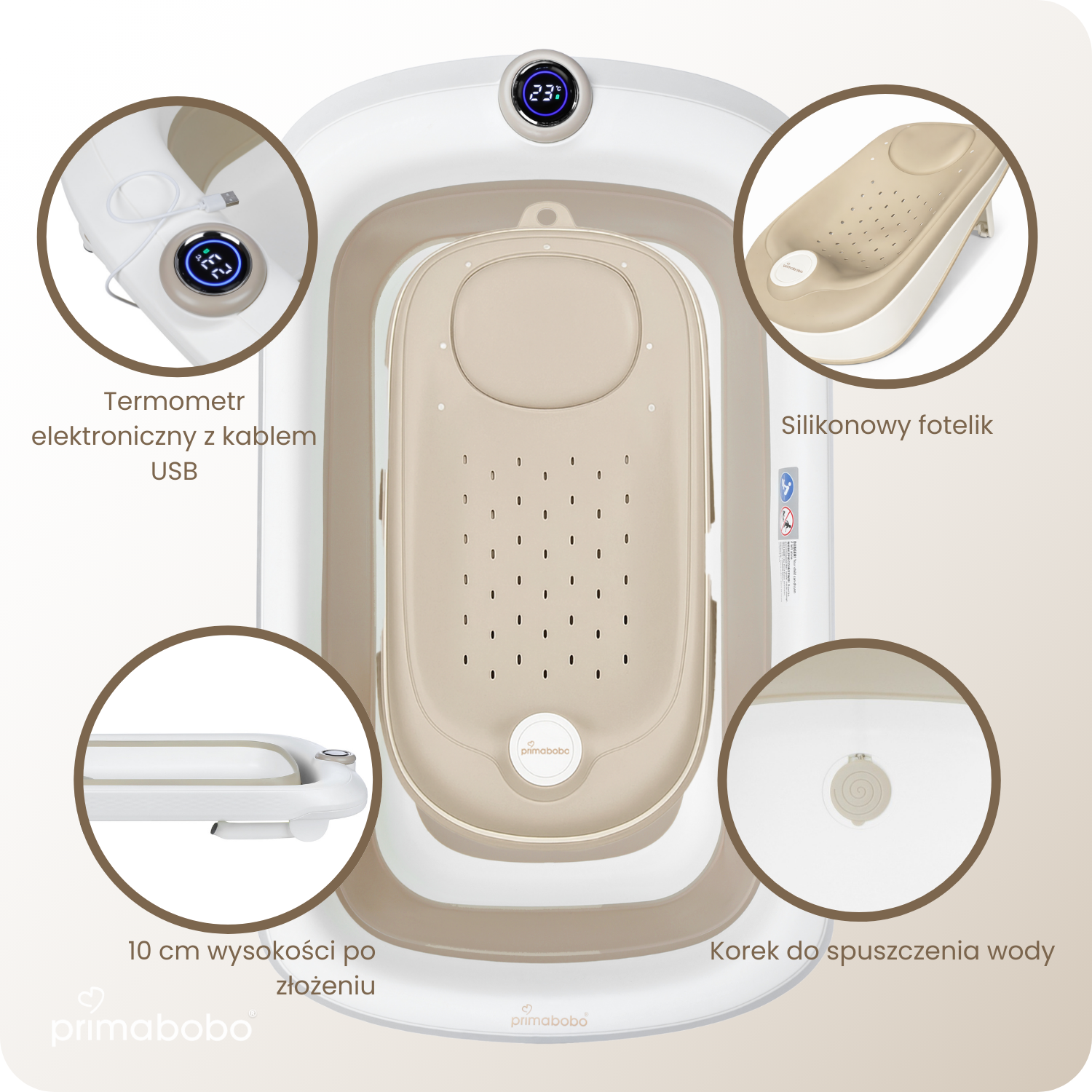 primabobo wanienka składana LUX dla dziecka wanna silikonowa