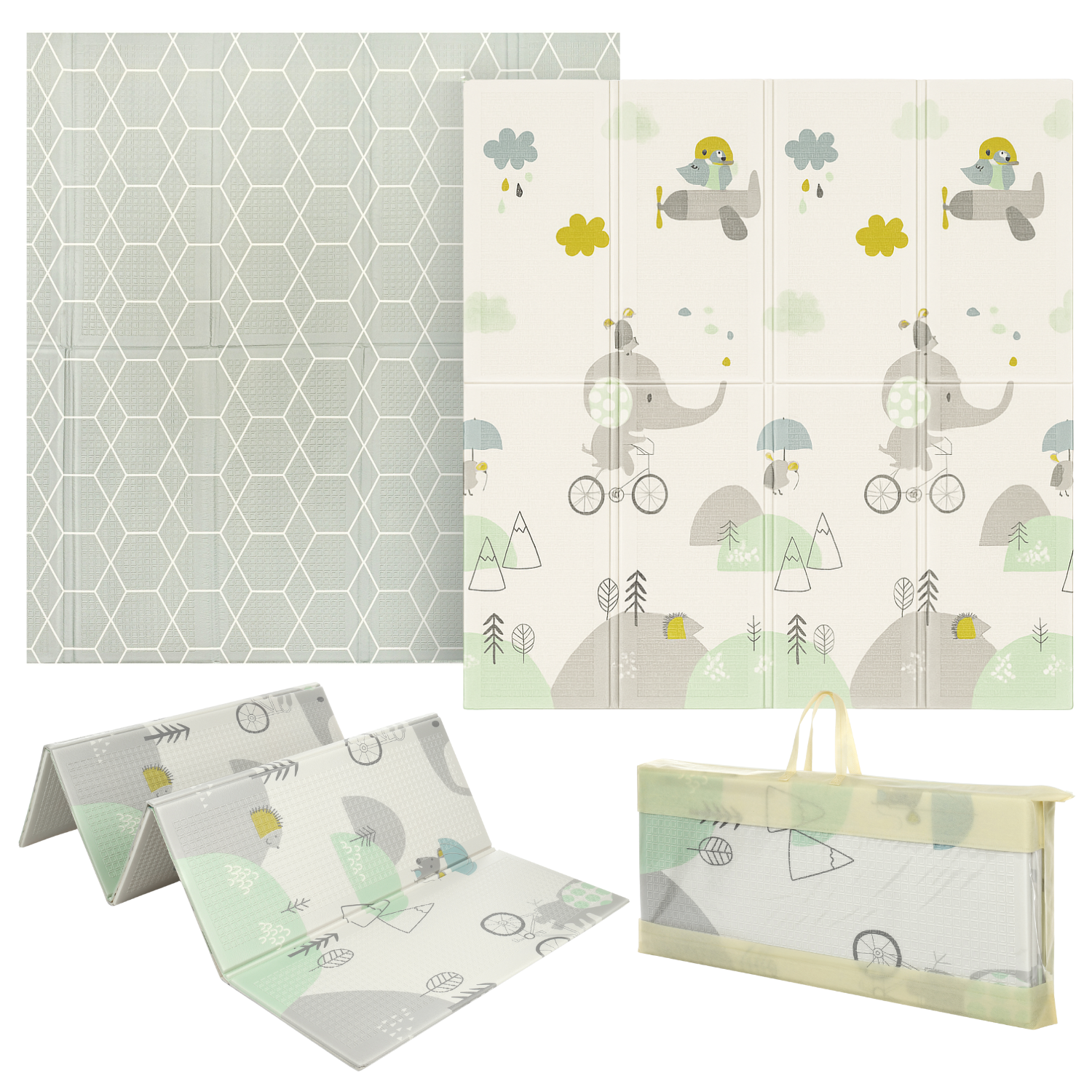 Primabobo mata piankowa XPE szara duża 120x180