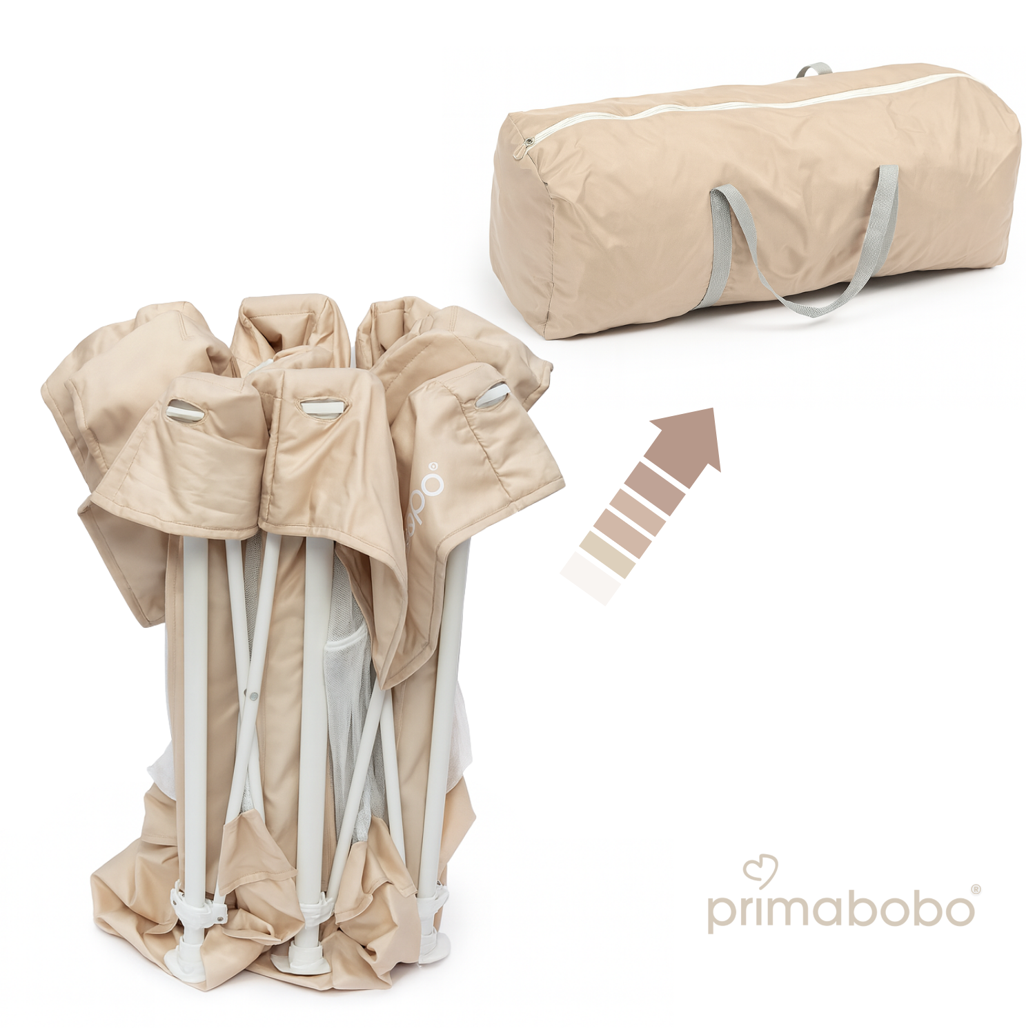 Kojec dziecięcy TINA 126x126 cm, składany, beżowy - obrazek 3